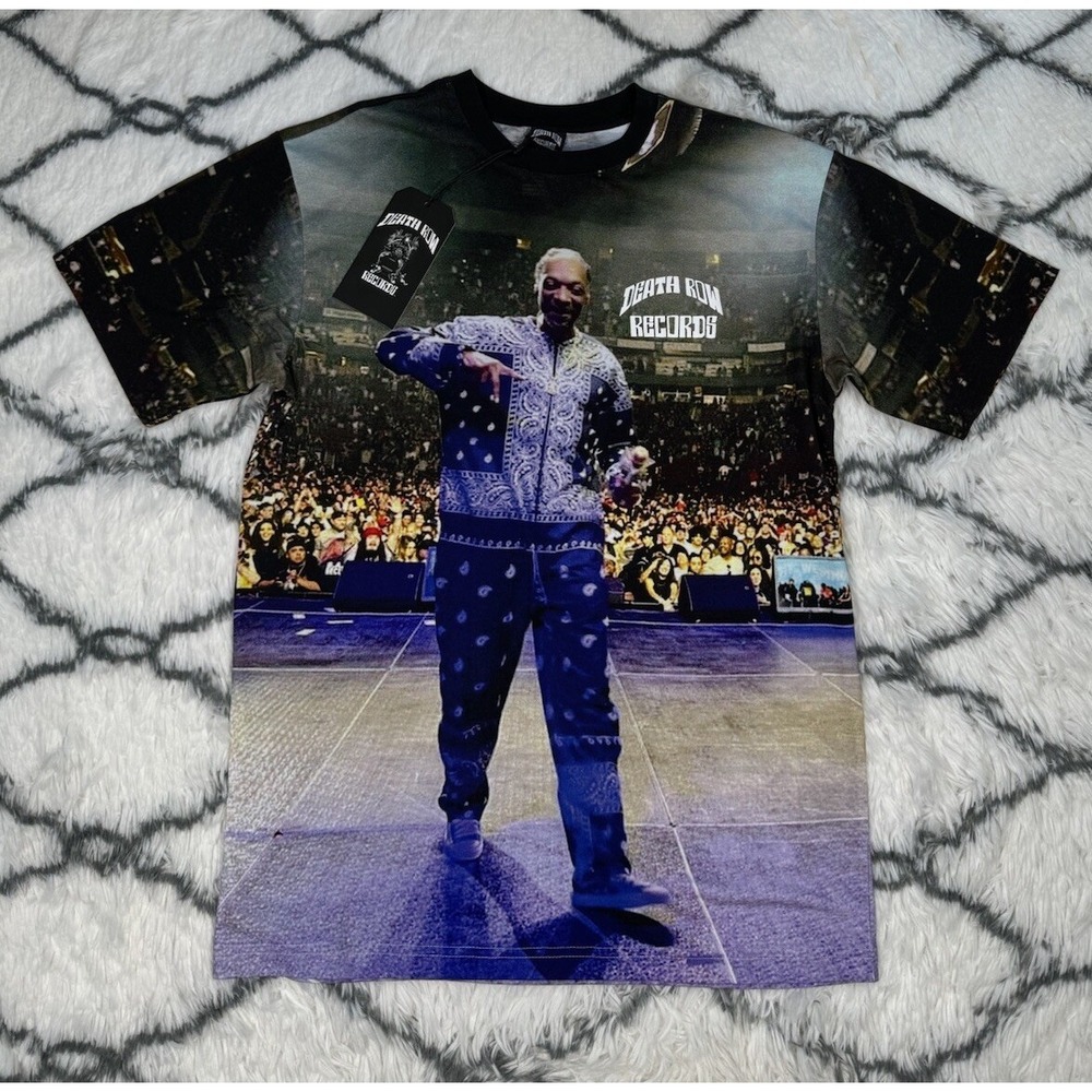 DEATH ROW Records‎ Snoop Dogg All Over Print Concert T-Shirt Men's Sz S *NEW*